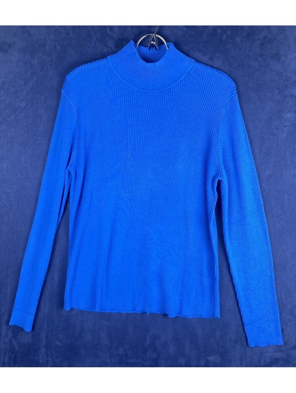 Nordstrom Women’s XL 100% Silk Turtleneck Sweater Lightweight Blue